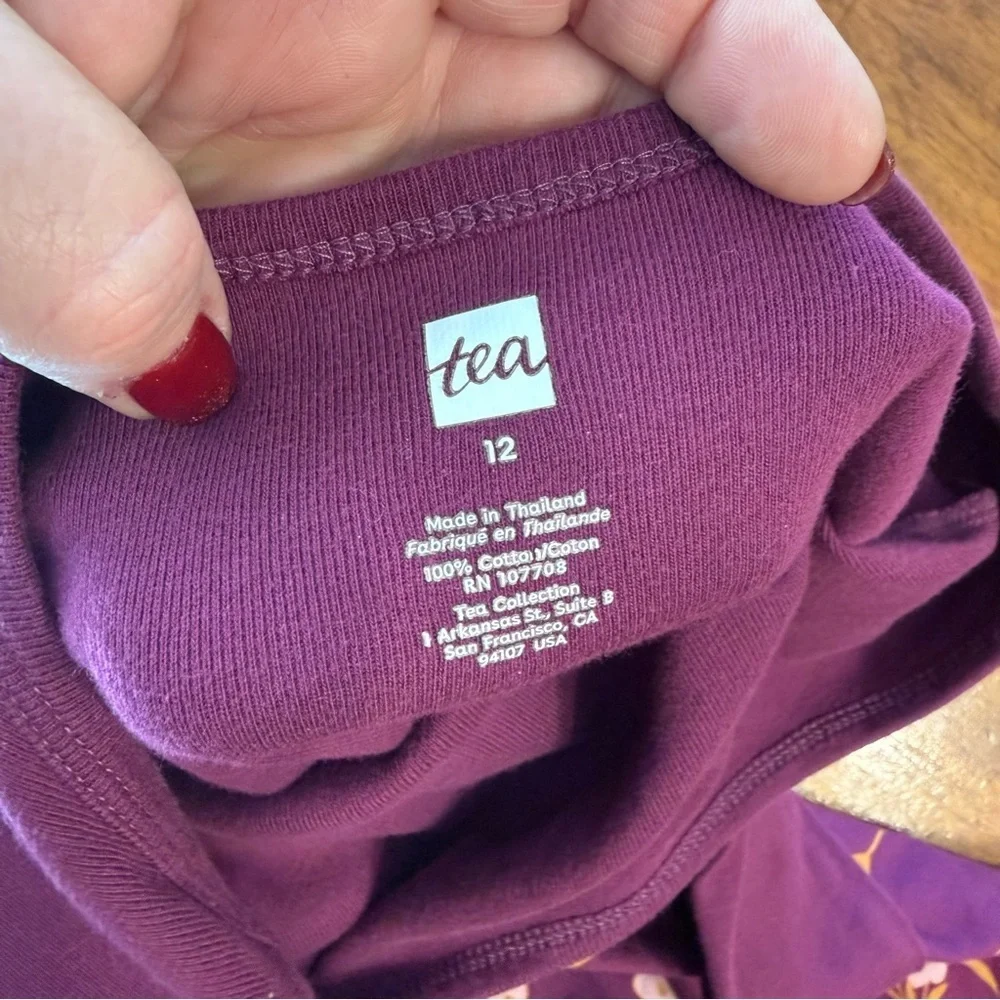 Tea Collection purple Dress with Floral Accents size 12